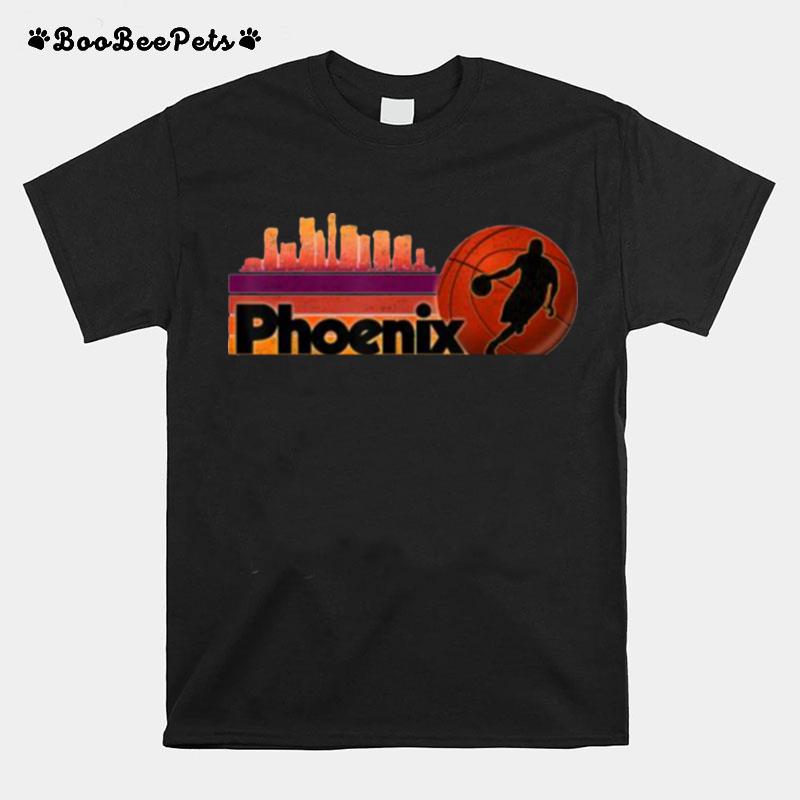 Phoenix Az Cityscape Hot Retro Sun T-Shirt