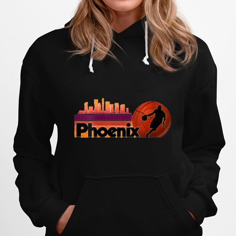 Phoenix Az Cityscape Sun Basketball Fans Hoodie