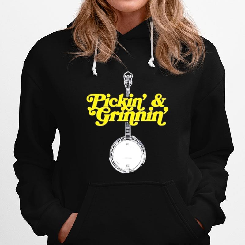 Pickin Grinnin Mountain Sun Banjo Bluegrass Hoodie