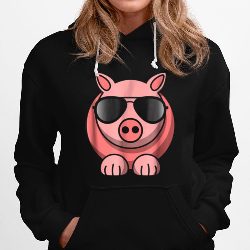 Pig Emoji Cool Sunglasses Piglet Hoodie