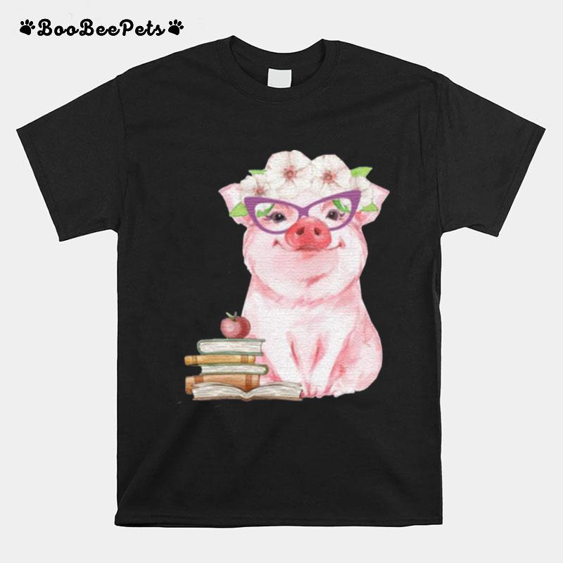 Pig Teachers Books Apple T-Shirt