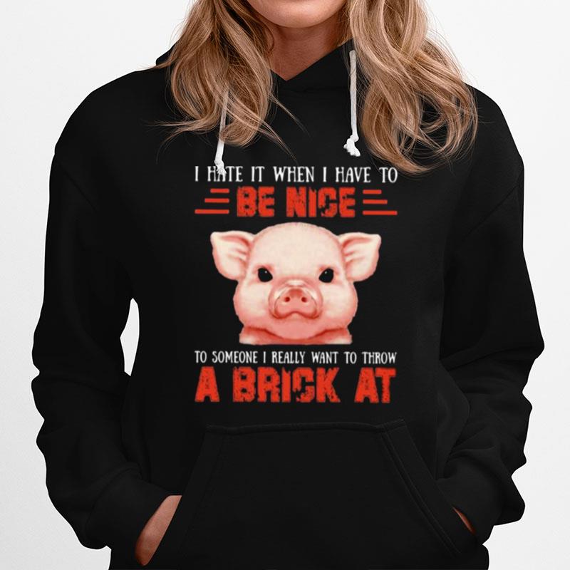 Pig Throw A Brick For Pig Lover Hoodie