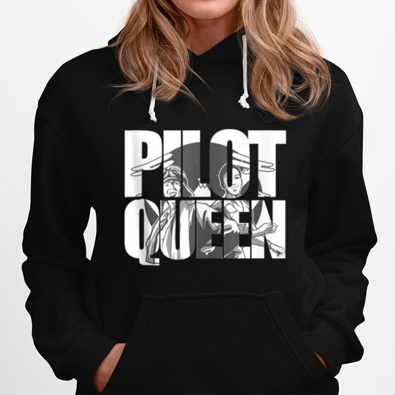 Pilot Queen Biplane Aviators Prop Airplane Pilot Hoodie