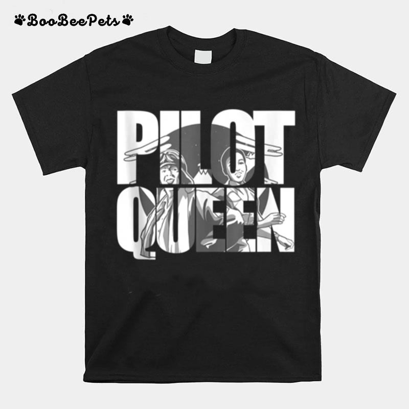 Pilot Queen Biplane Aviators Prop Airplane Pilot T-Shirt