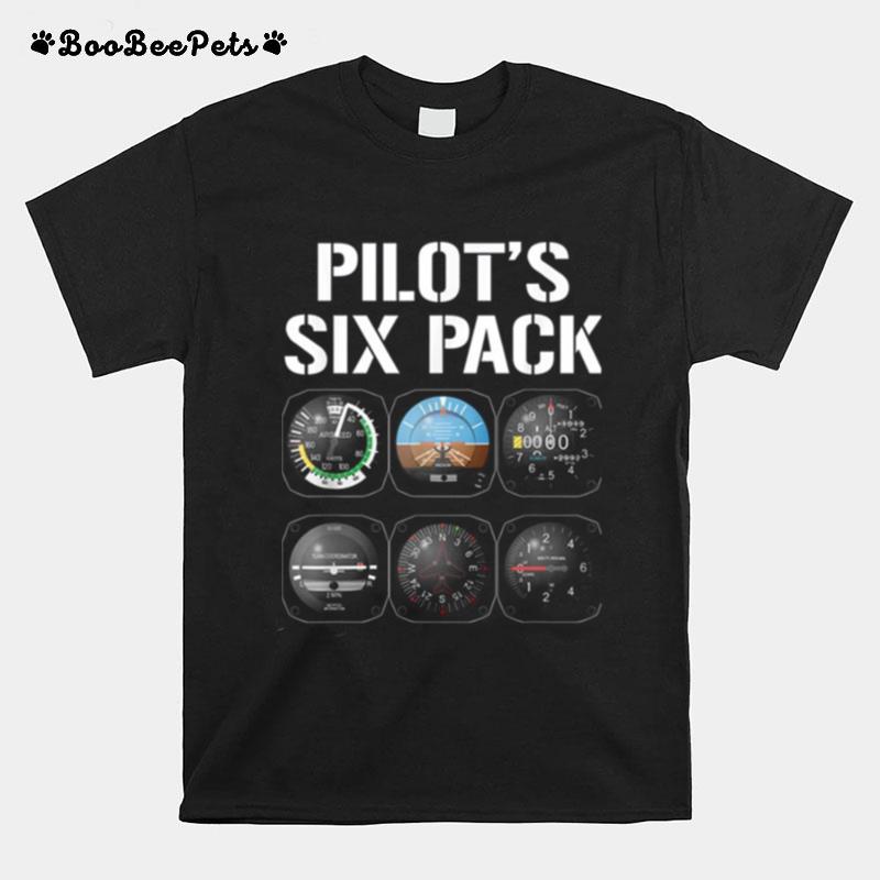 Pilots Six Pack Funny Pilot Aviation Flying T-Shirt