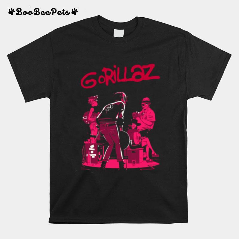 Pink Art Gorillaz Are An English Virtual Band T-Shirt