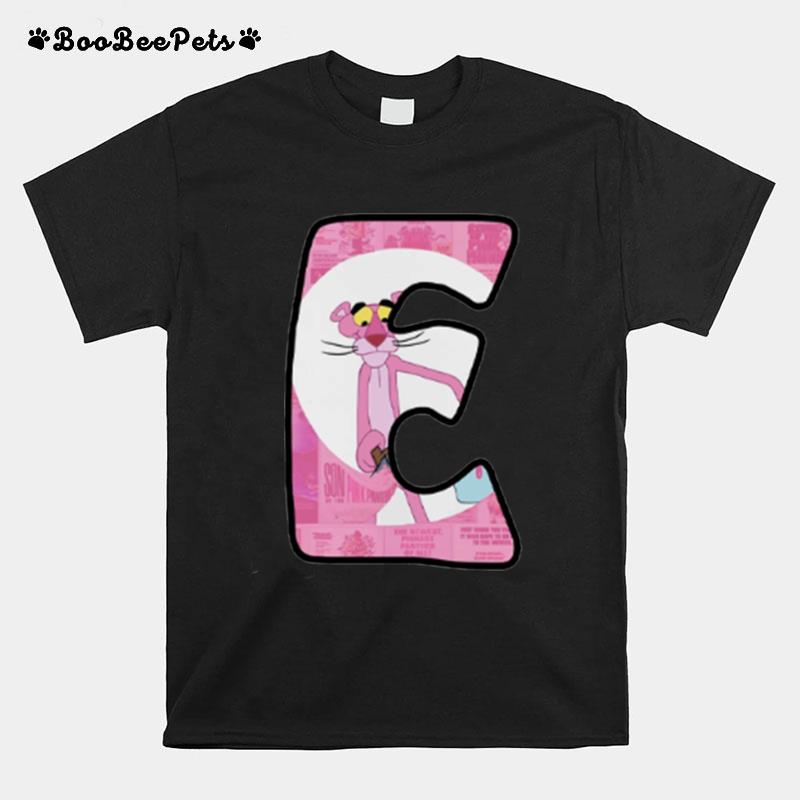 Pink Panther Design Letter E T-Shirt