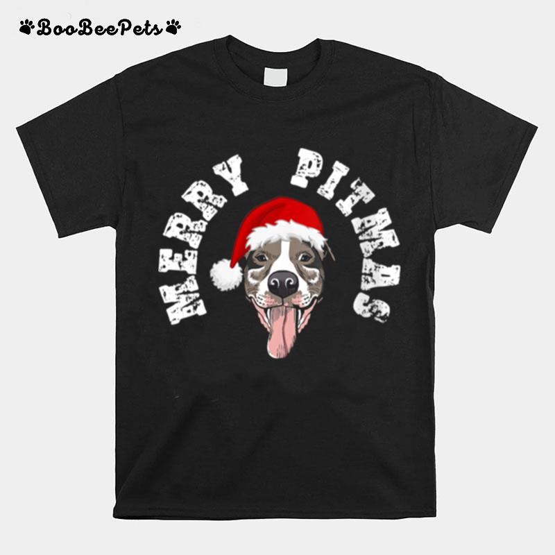 Pitbull Christmas Merry Pitmas T-Shirt