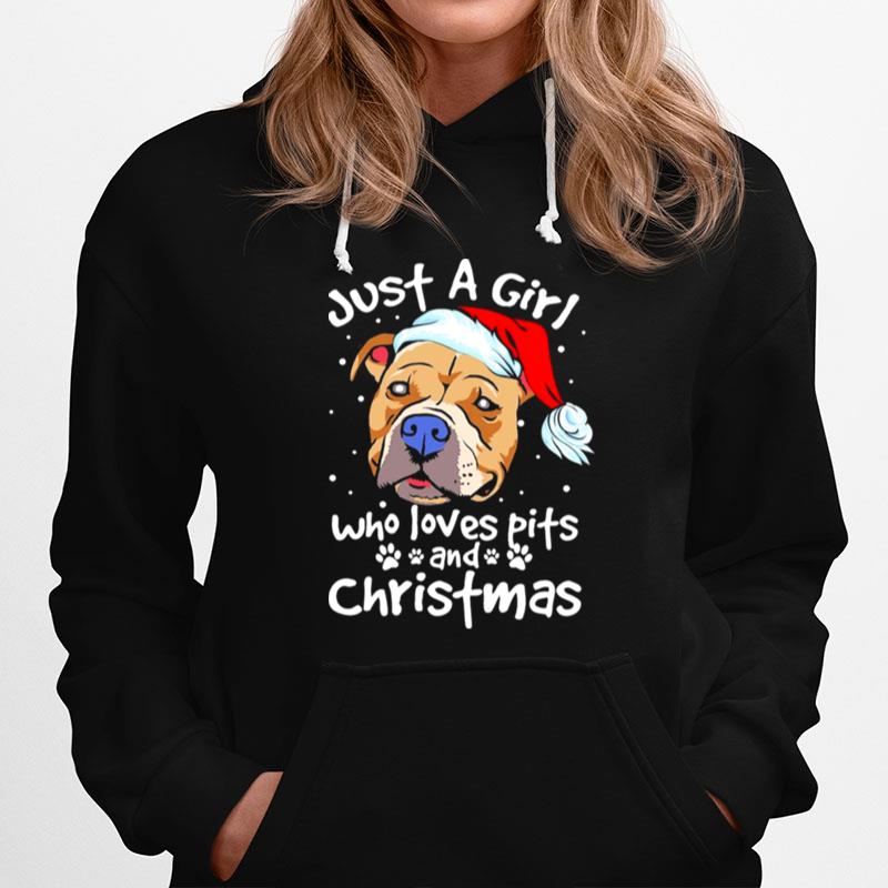 Pitbull Just A Girl Who Loves Pets And Christmas Hoodie