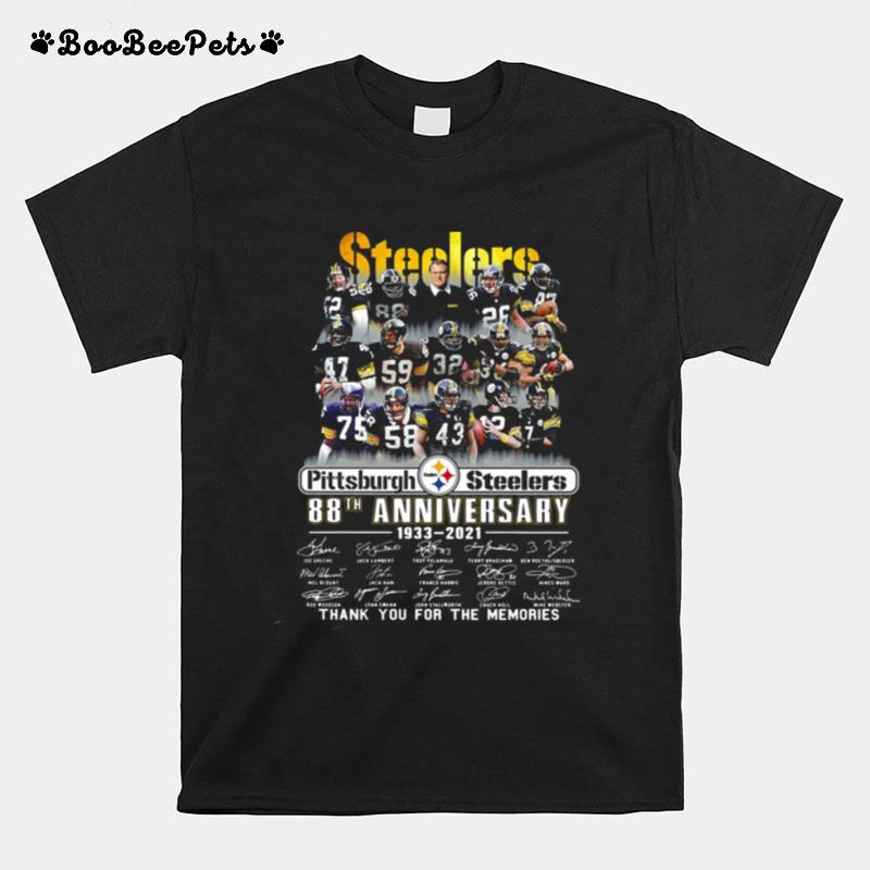 Pittsburgh Steelers 88Th Anniversary Signatures Thank You For The Memories T-Shirt