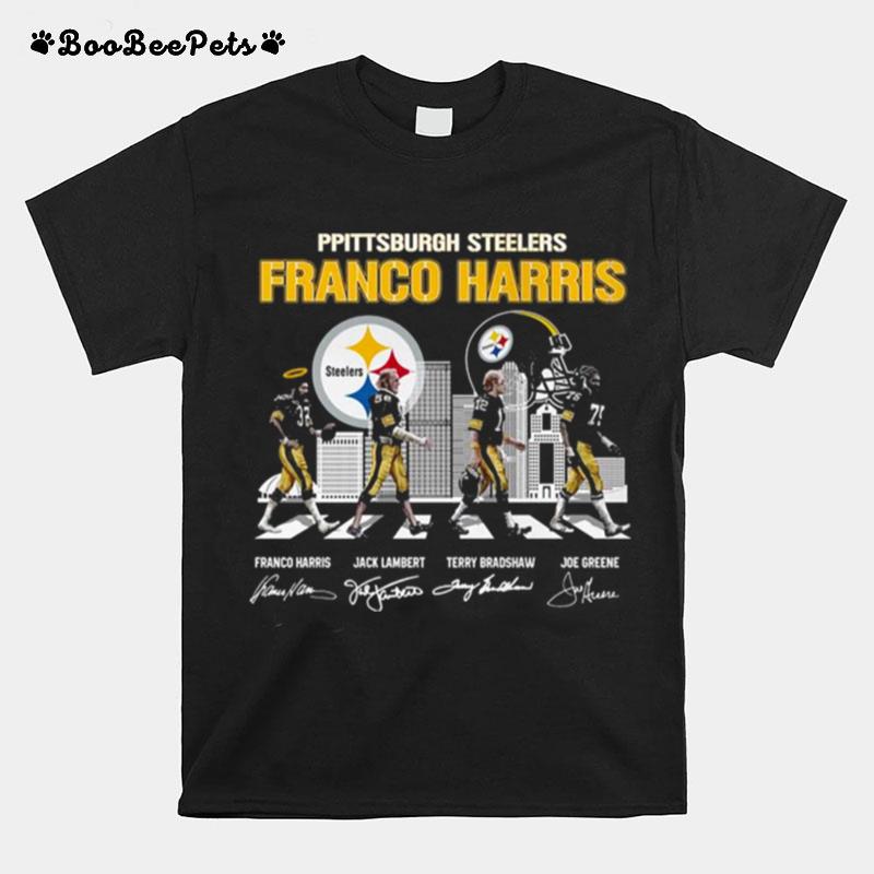 Pittsburgh Steelers Abbey Road Franco Harris Jack Lambert Terry Bradshaw And Joe Greene T-Shirt