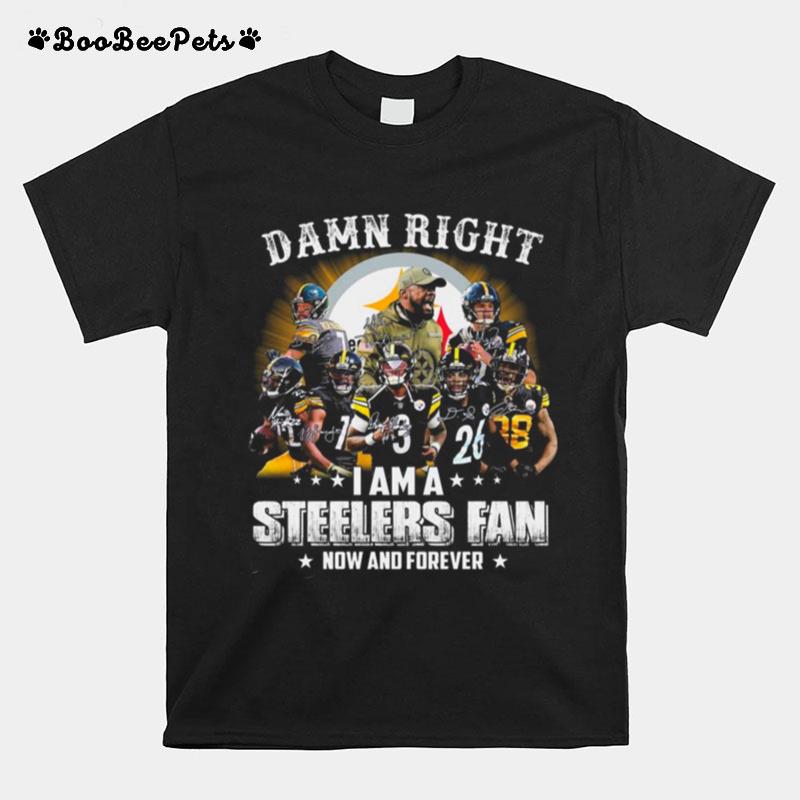 Pittsburgh Steelers Baseball Teams Damn Right I Am A Steelers Signature Fan Now And Forever T-Shirt