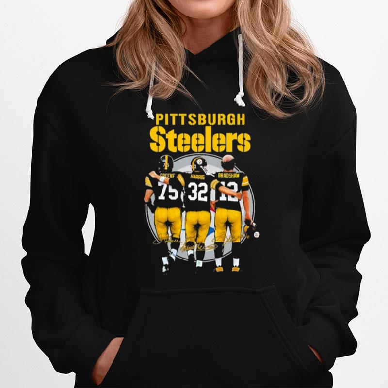 Pittsburgh Steelers Greene Harris And Bradshaw Signature Hoodie