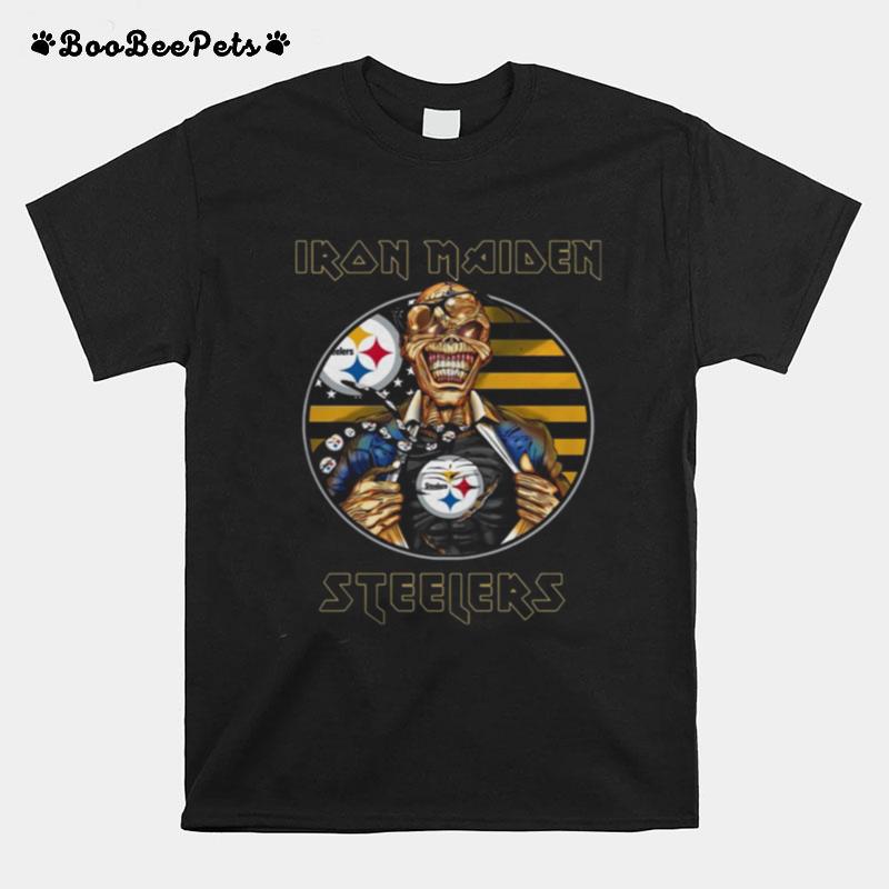 Pittsburgh Steelers Iron Maiden Halloween T-Shirt