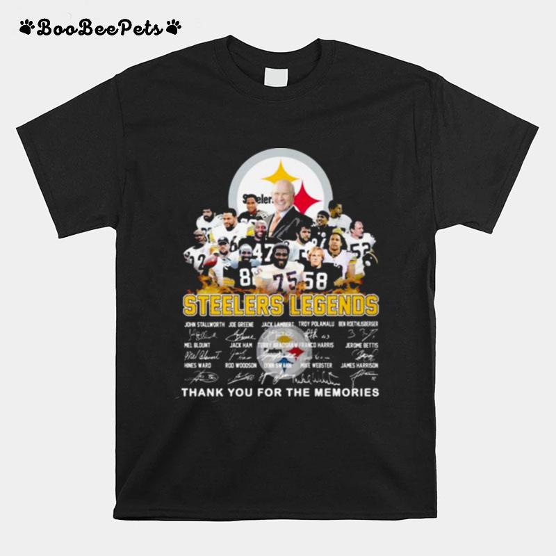 Pittsburgh Steelers Legends Thank You For The Memories Signatures T-Shirt