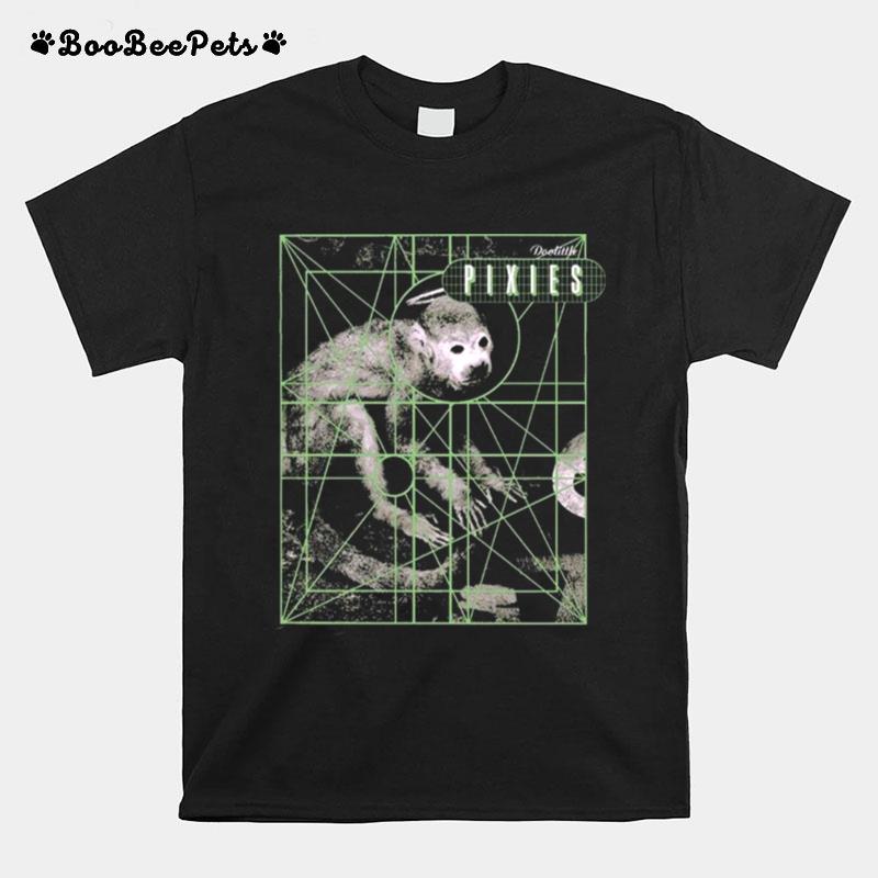 Pixies Monkey Grid Charcoal T-Shirt