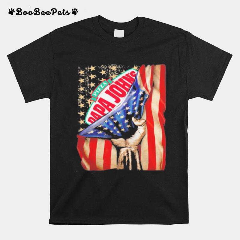 Pizza Papa Johns American Flag T-Shirt