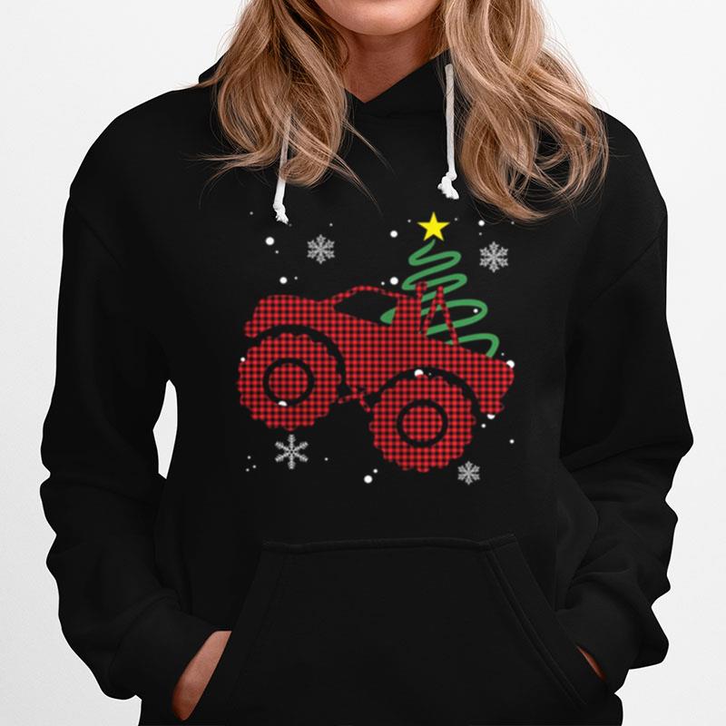 Plaid Monster Truck Christmas Hoodie