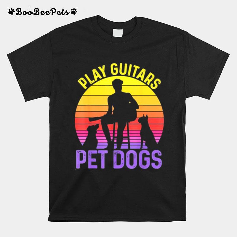 Play Guitars Pet Dogs Vintage T-Shirt
