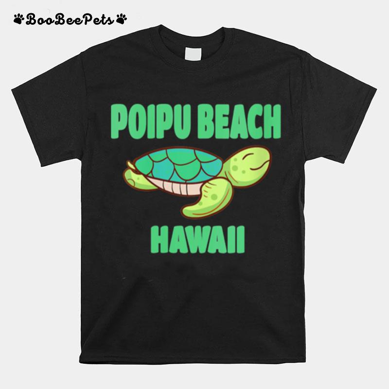 Poipu Beach Hawaii Sea Turtle Themed T-Shirt