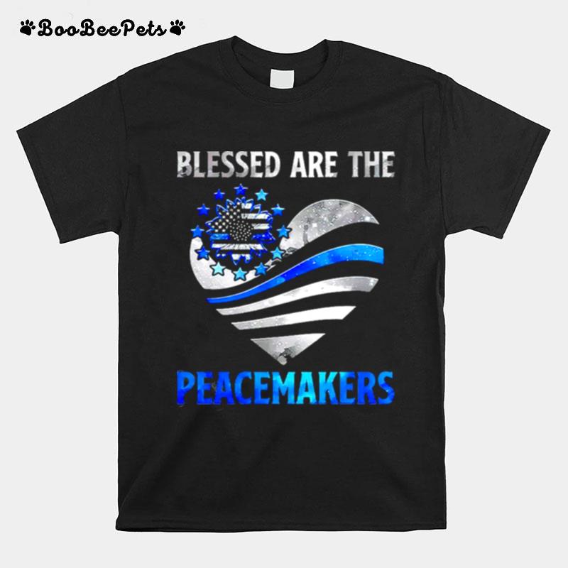 Police Blessed Are The Peacemaker Heart T-Shirt