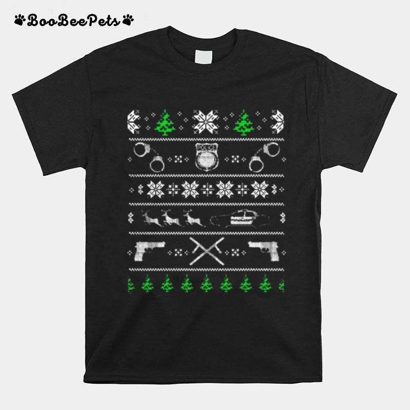 Police Man Police Ugly Christmas Sweaters T-Shirt
