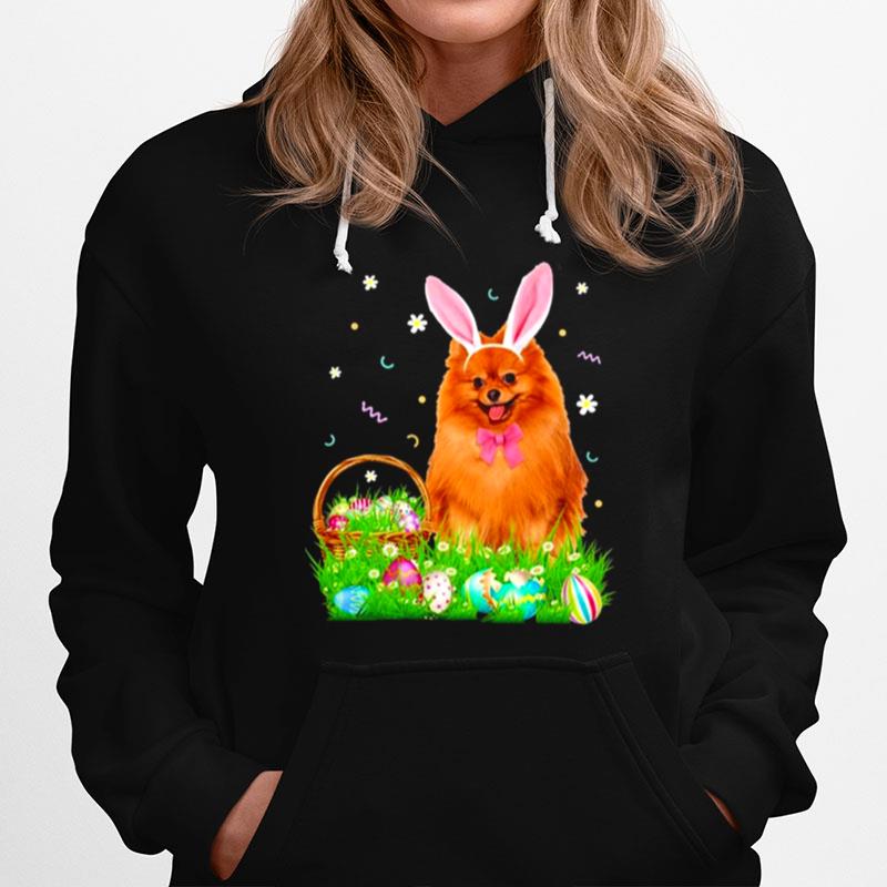 Pomeranian Easter Day Bunny Eggs Easter Costume Hoodie