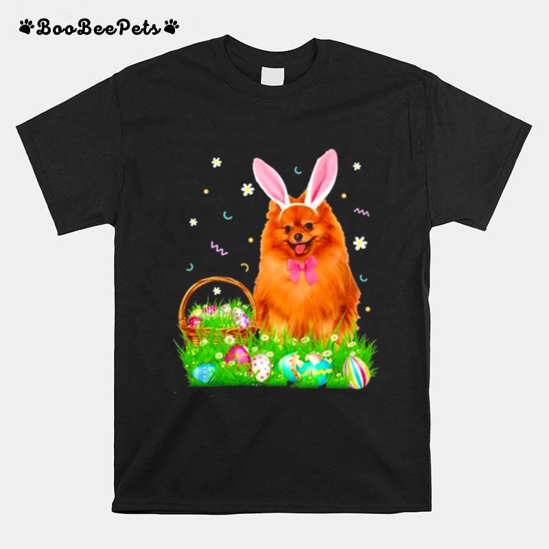 Pomeranian Easter Day Bunny Eggs Easter Costume T-Shirt