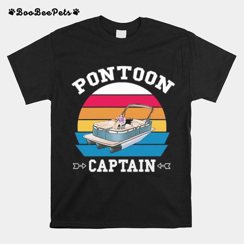 Pontoon Boat Christmas Vintage T-Shirt