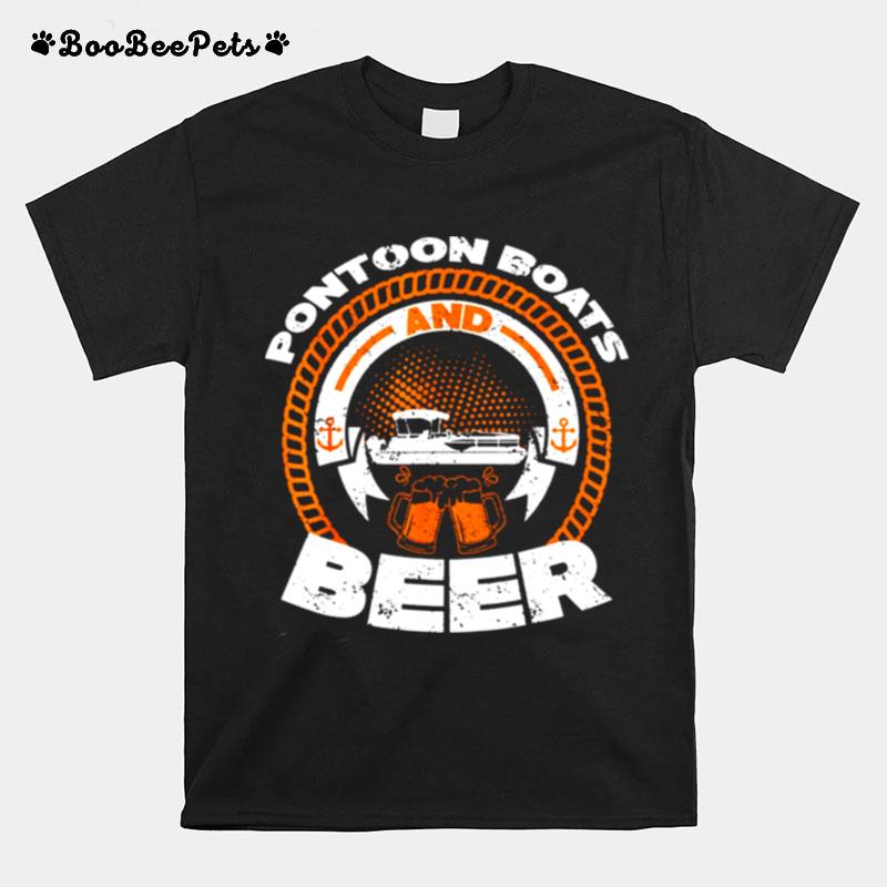 Pontoon Boat Lake Boating Beer Pontoon Boat T-Shirt