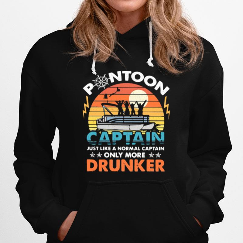 Pontoon Captain Like A Regular Captain Only Way More Drunker Vintage Hoodie