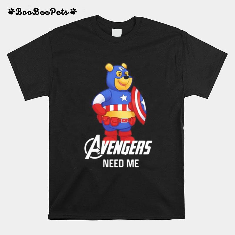 Pooh Captain America Avengers Need Me T-Shirt