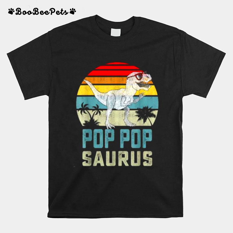Pop Popsaurus T Rex Dinosaur Pop Pop Saurus Vintage T-Shirt