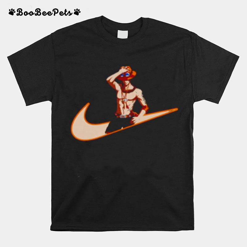 Portgas D Ace Nike Logo One Piece T-Shirt