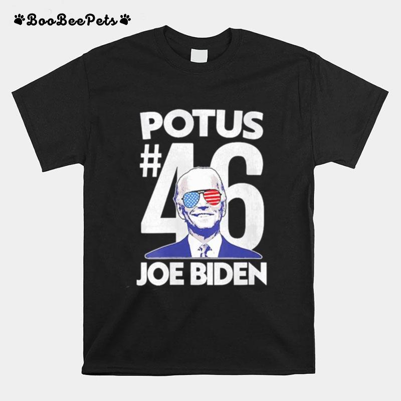 Potus 46 President Joe Biden Aviator Glasses Usa T-Shirt