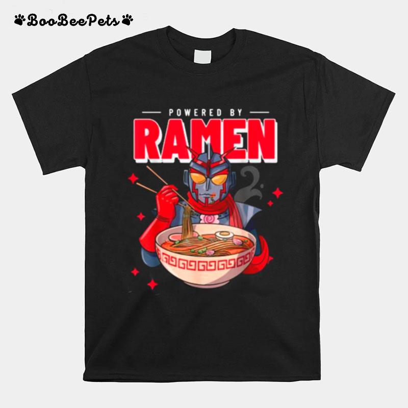 Powered By Ramen Japanese Anime Funny Robot Ramen Noodles T-Shirt