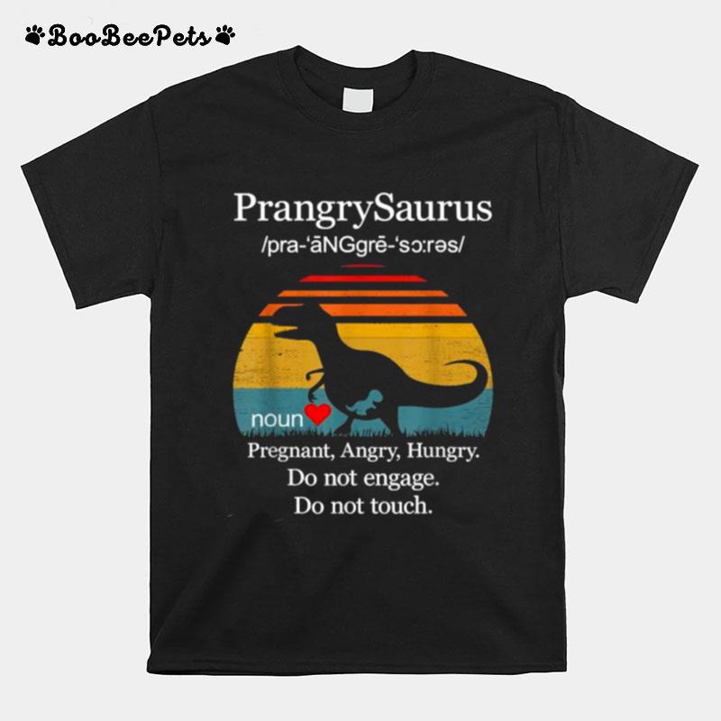 Prangrysaurus Definition Funny Dinosaur Pregnancy Vintage T-Shirt