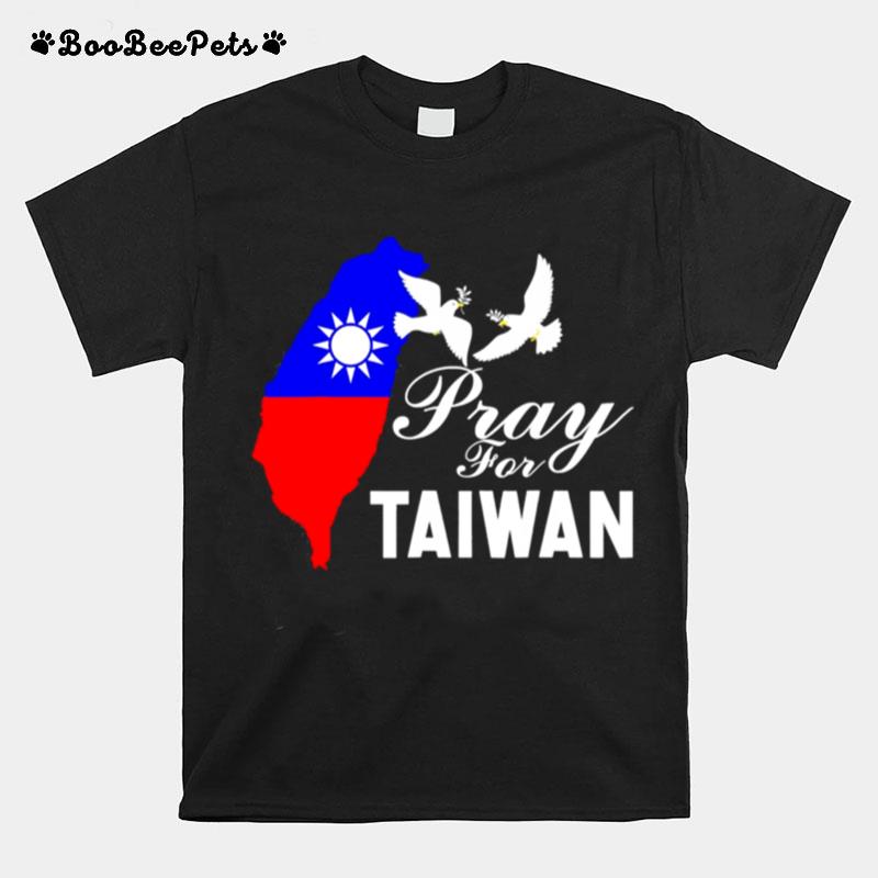 Pray For Taiwan Support Taiwanese Flag Heart T-Shirt