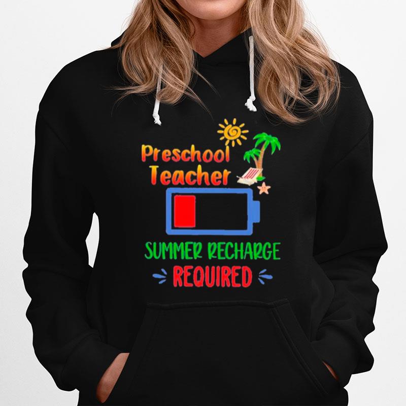 Preschool Teacher Summer Recharge Required Retro Hoodie