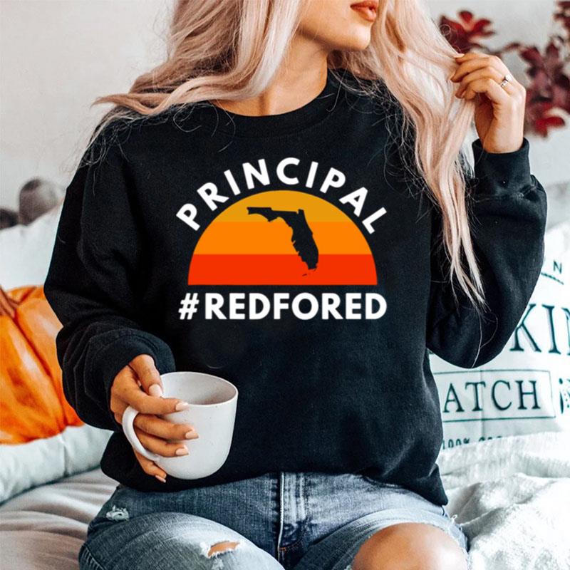 Principal Red For Ed Florida Public Education Supp Vintage Sweater