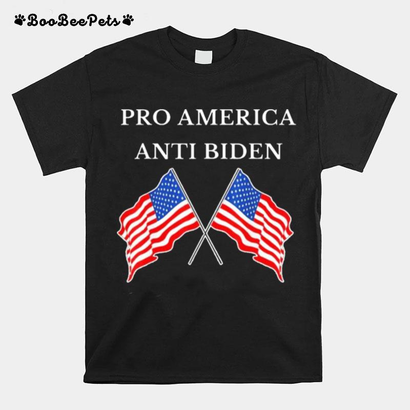 Pro America Anti Biden Anti Joe Biden American Flag T-Shirt