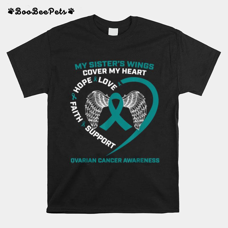 Products In Memory Of Sister Wings Ovarian Cancer Awareness T-Shirt