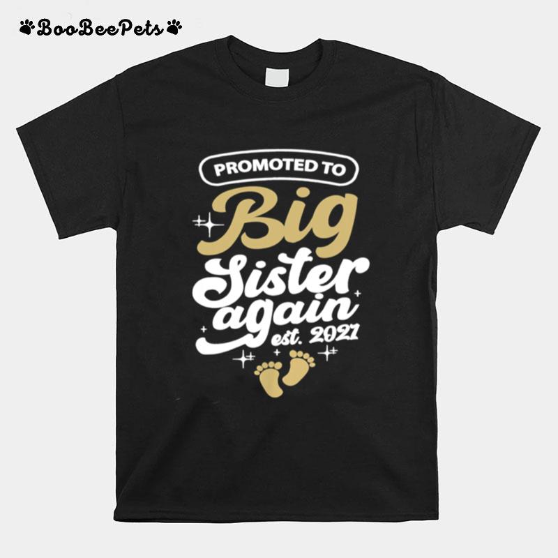 Promoted To Big Sister Again Pregnancy Announcement T-Shirt