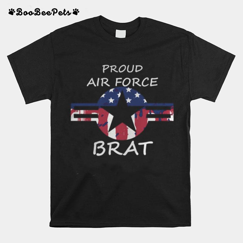 Proud Air Force Brat Painted American Flag Roundel Star T-Shirt