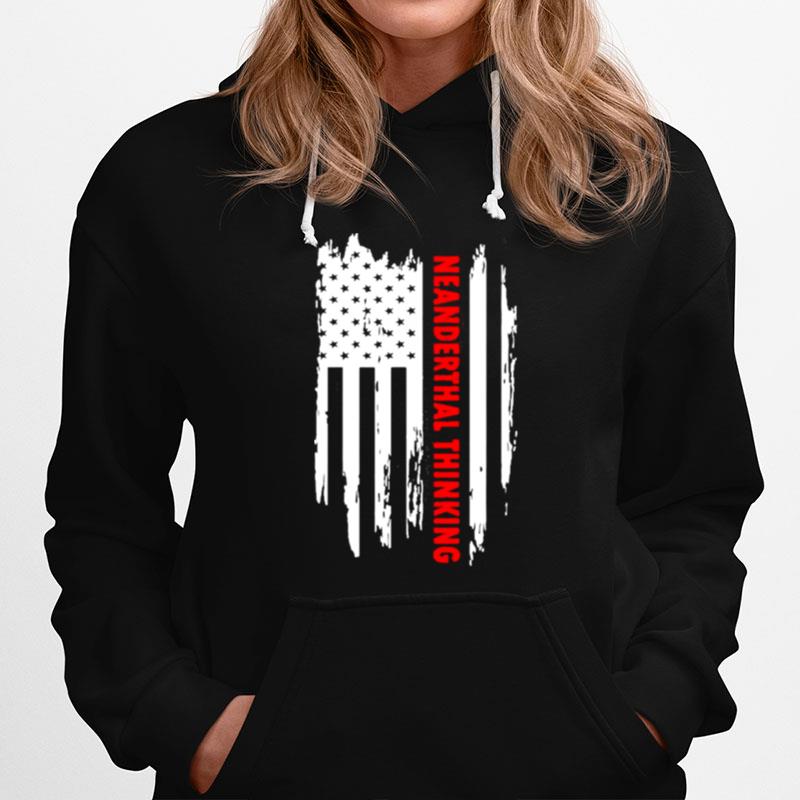 Proud American Neanderthal Thinking Us Flag Classic Hoodie