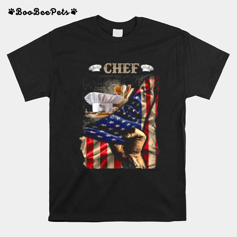 Proud Chef American Flag Love Chef Job T-Shirt