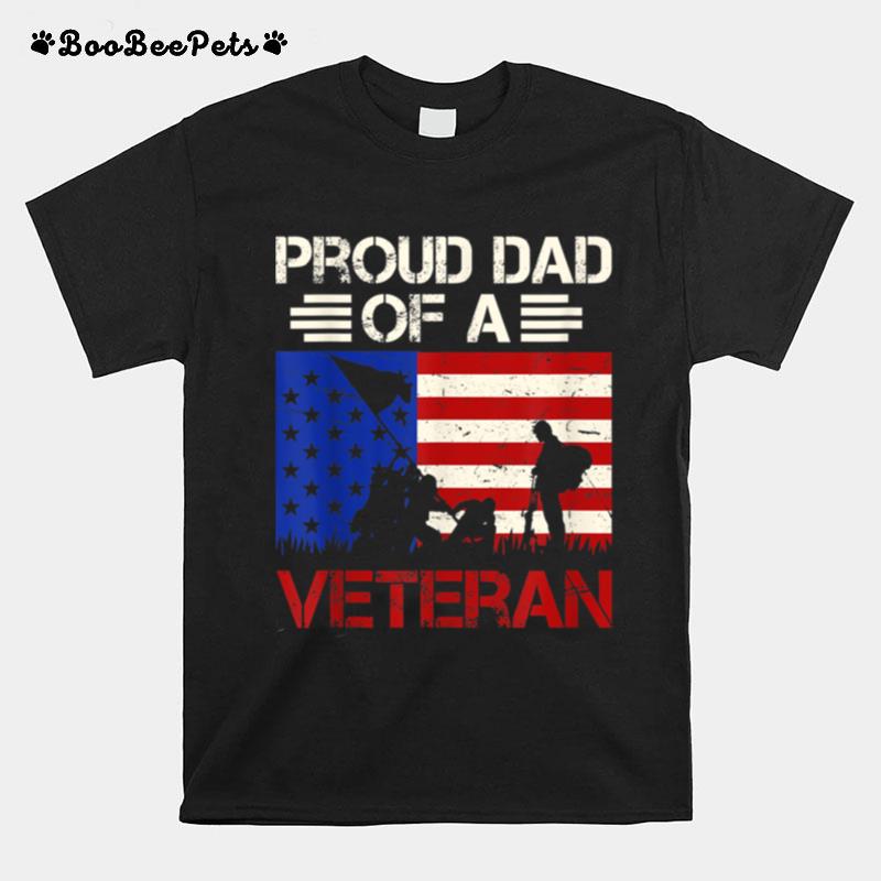 Proud Dad Of A Veteran Soldier U.S. Flag T B09Zp65Nkr T-Shirt