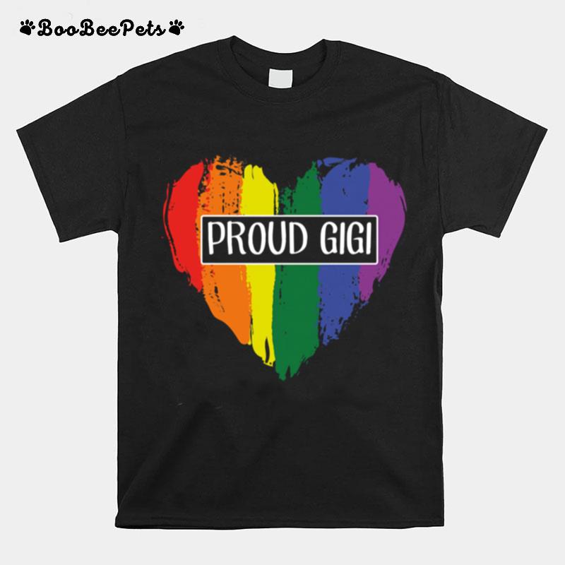 Proud Gigi Heart Grandma Lgbt T-Shirt