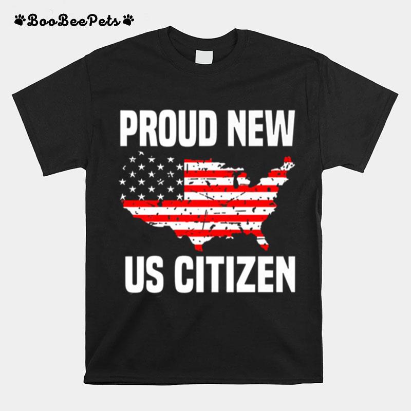 Proud New Us Citizen Red Line Flag T-Shirt