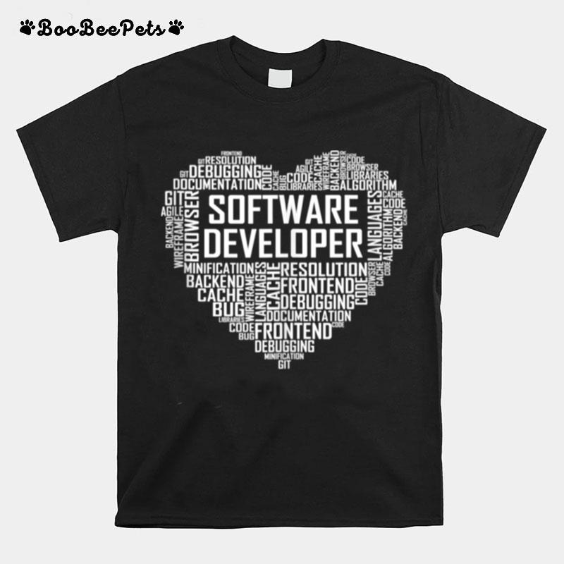 Proud Software Developer Heart Proud Graduation T-Shirt